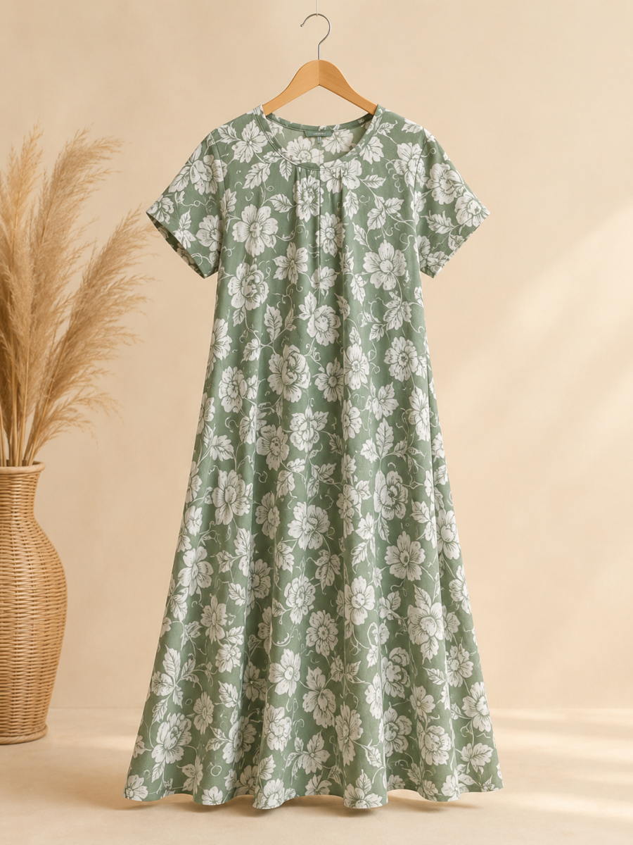 Daster Floral Hijau